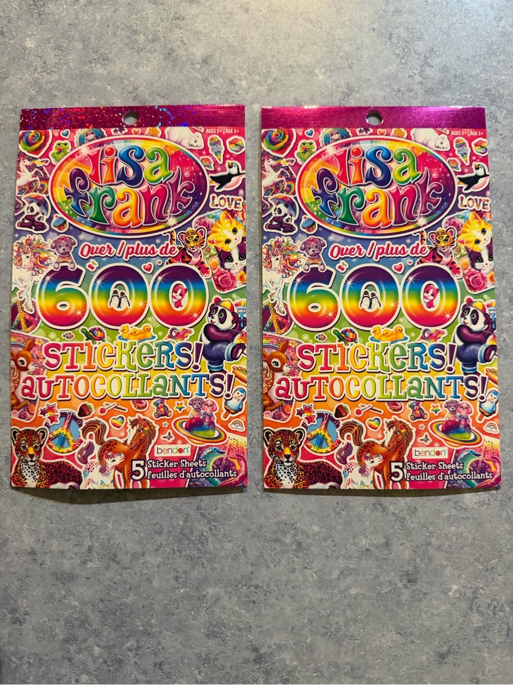 Lisa Frank Rainbow 600+ Sticker Packs — Pink, Rainbow